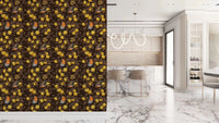 Robins in the apple tree/yellow and dark brown Wallpaper⁠, GD9109