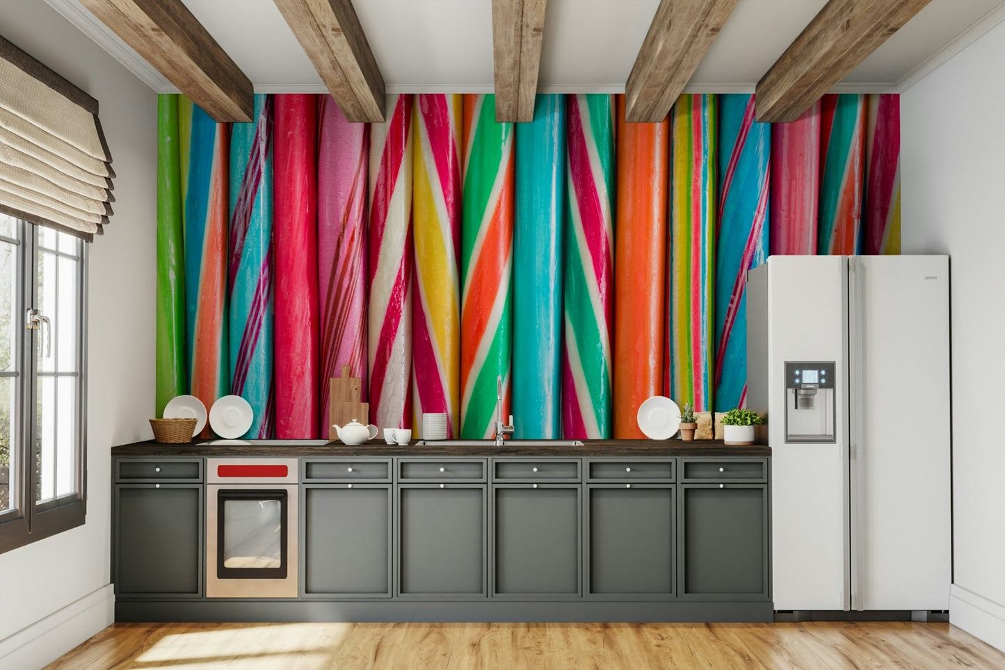 A sweet, vibrant candy-themed mural perfect for playful interiors, GD1948