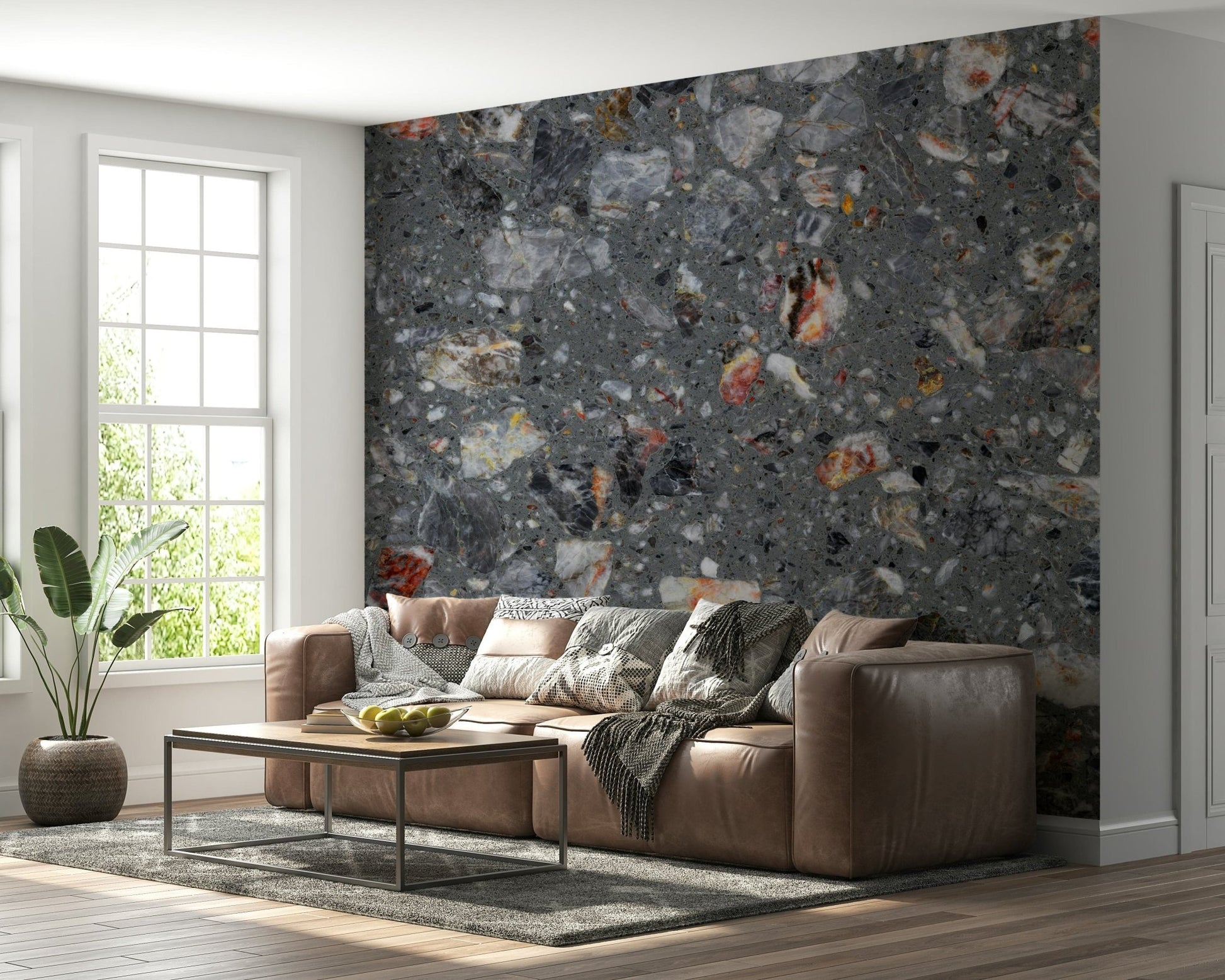 Rocky Grey Texture mural, an elegant geological visual effect.