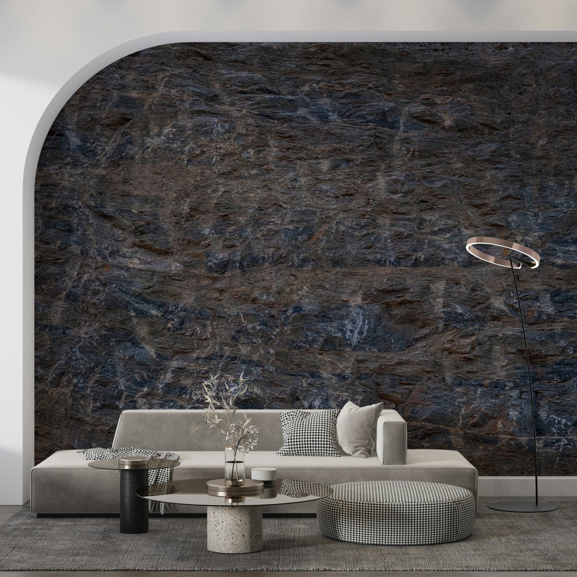 Bedroom with the Rocky Terrain mountain view mural accent wall., GD6145