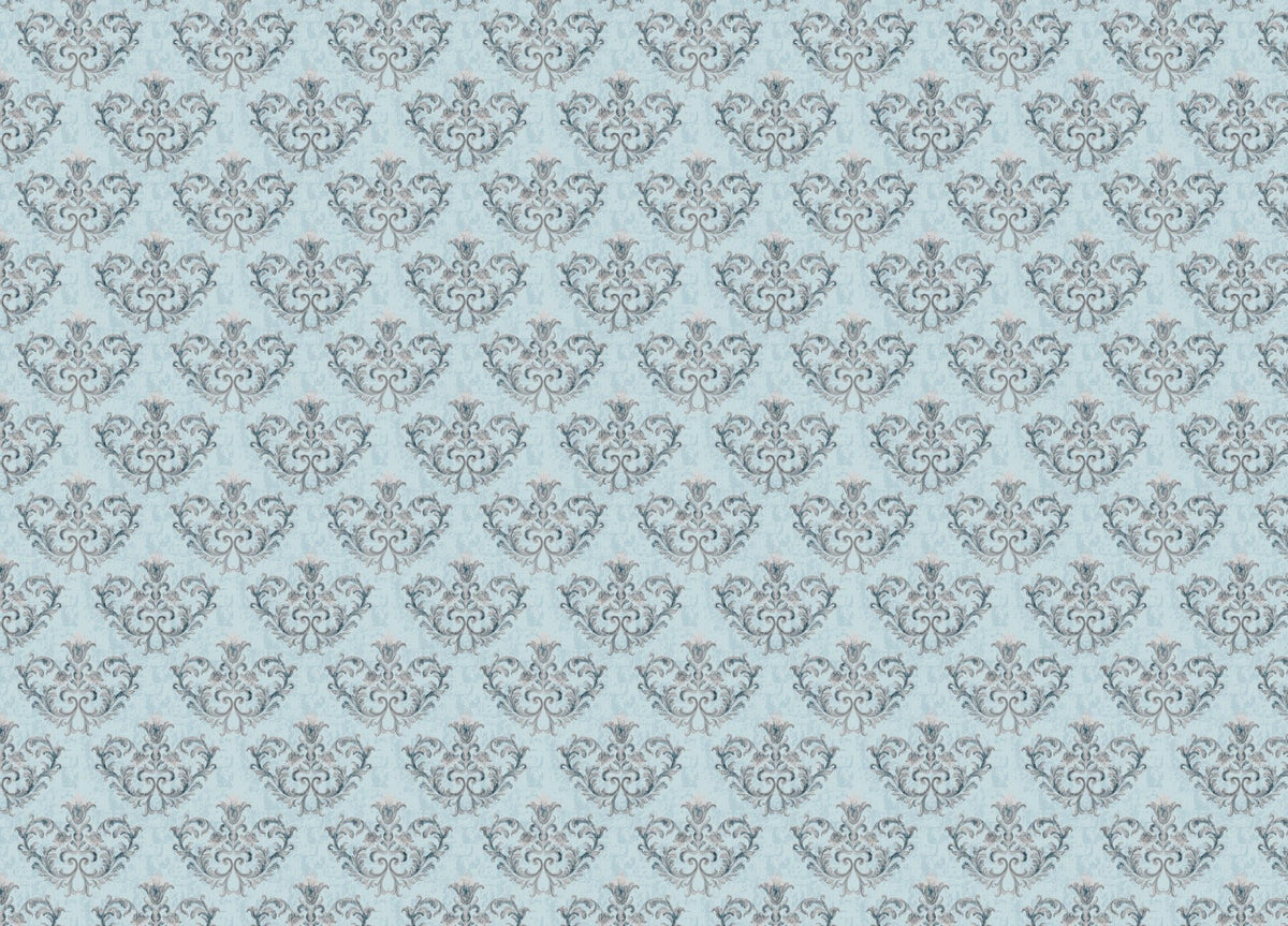 Grey Damask pattern Wallpaper in your room — zoomed