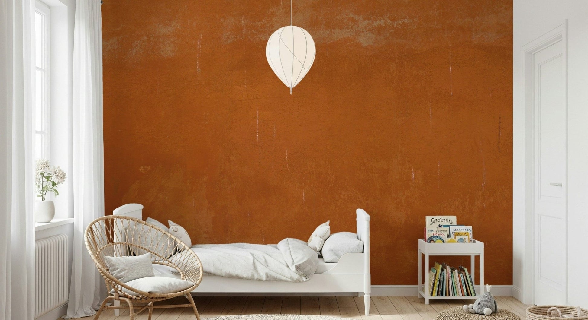 Aged ochre wall covering, simple yet elegant Roman Sall design