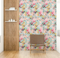 Vintage-style romantic garden wallpaper for walls

