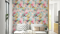 Romantic Garden Rhapsody wallpaper with floral design

