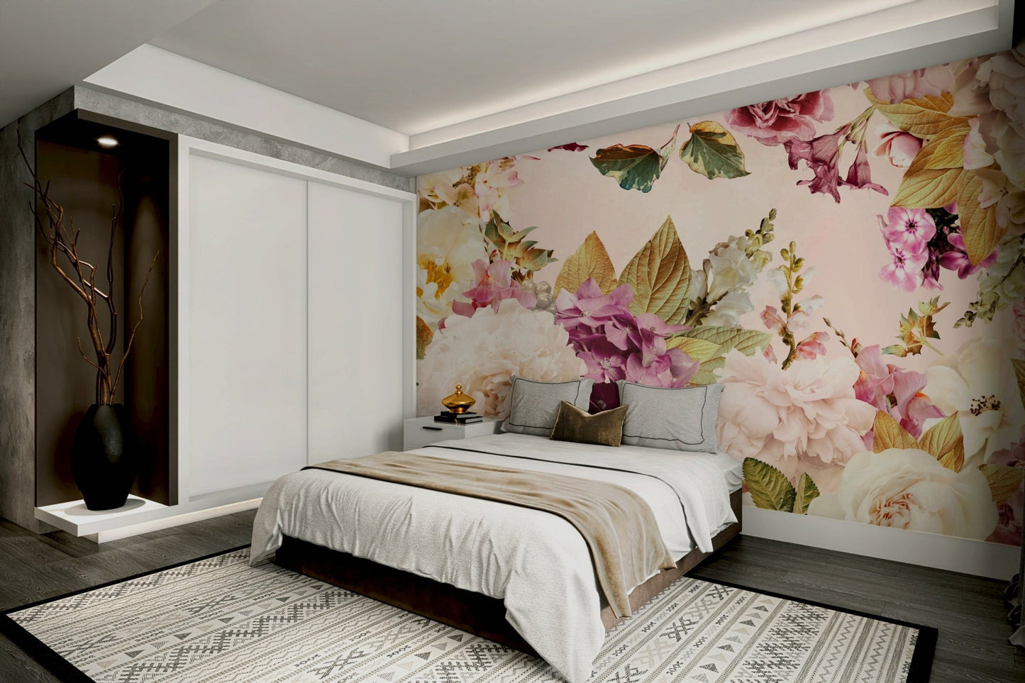 Graceful floral wallpaper with timeless charm

