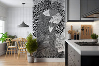 Detailed view of The Kiss II Wall Mural for a textured feature wall.