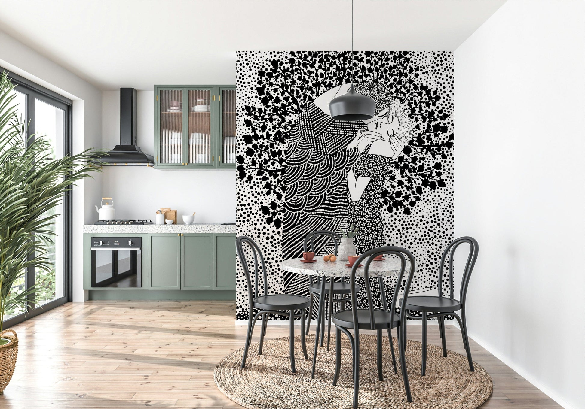 Sophisticated The Kiss II Wall Mural for a boutique hotel suite wall mural.