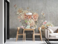 "Romantic Floral Symphony with Butterflies"