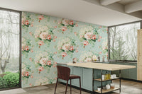 Beautiful rose and daisy pattern for walls.


