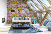 Elegant romantic rose garden wallpaper design., GD1353