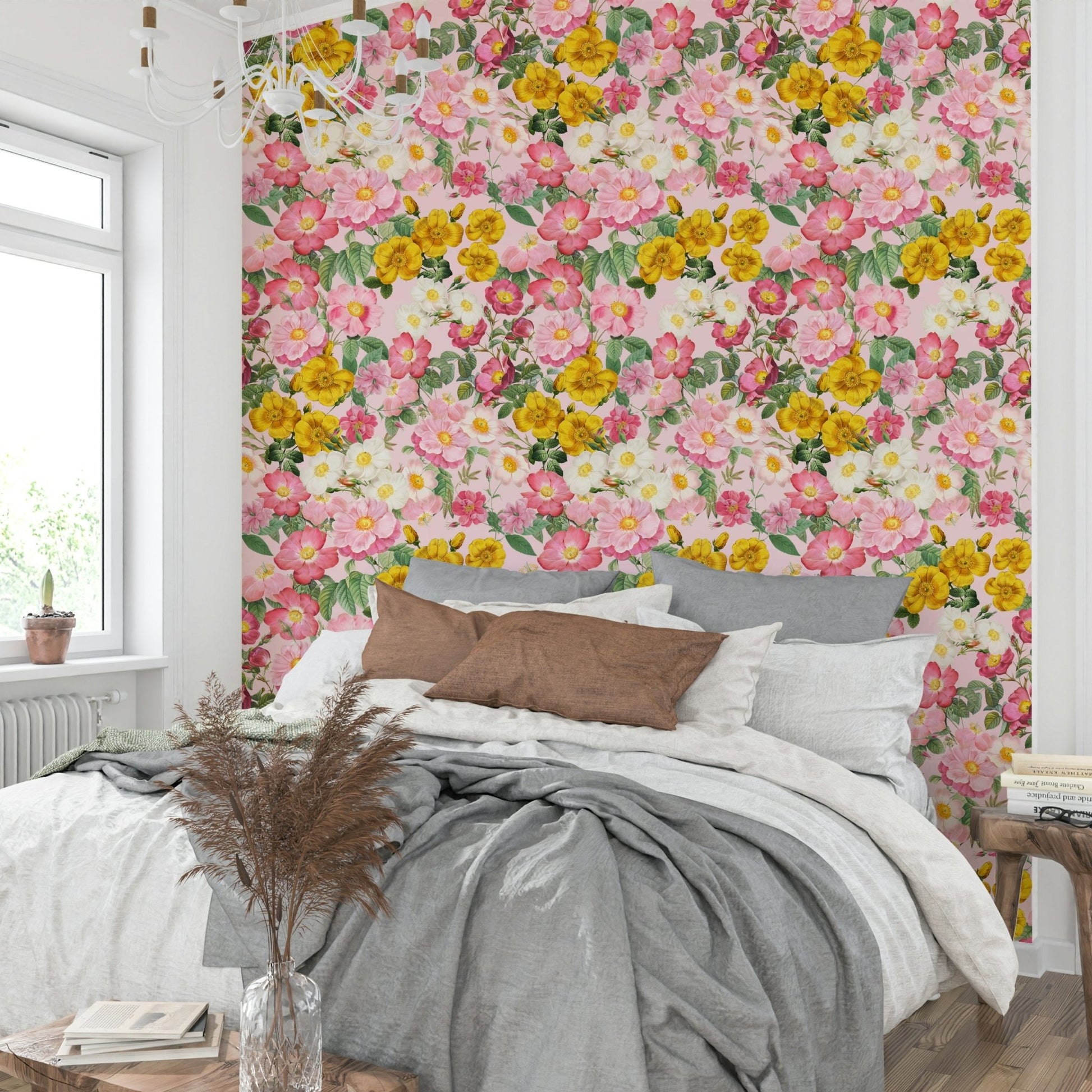 Timeless rose garden wallpaper for cozy rooms., GD1353