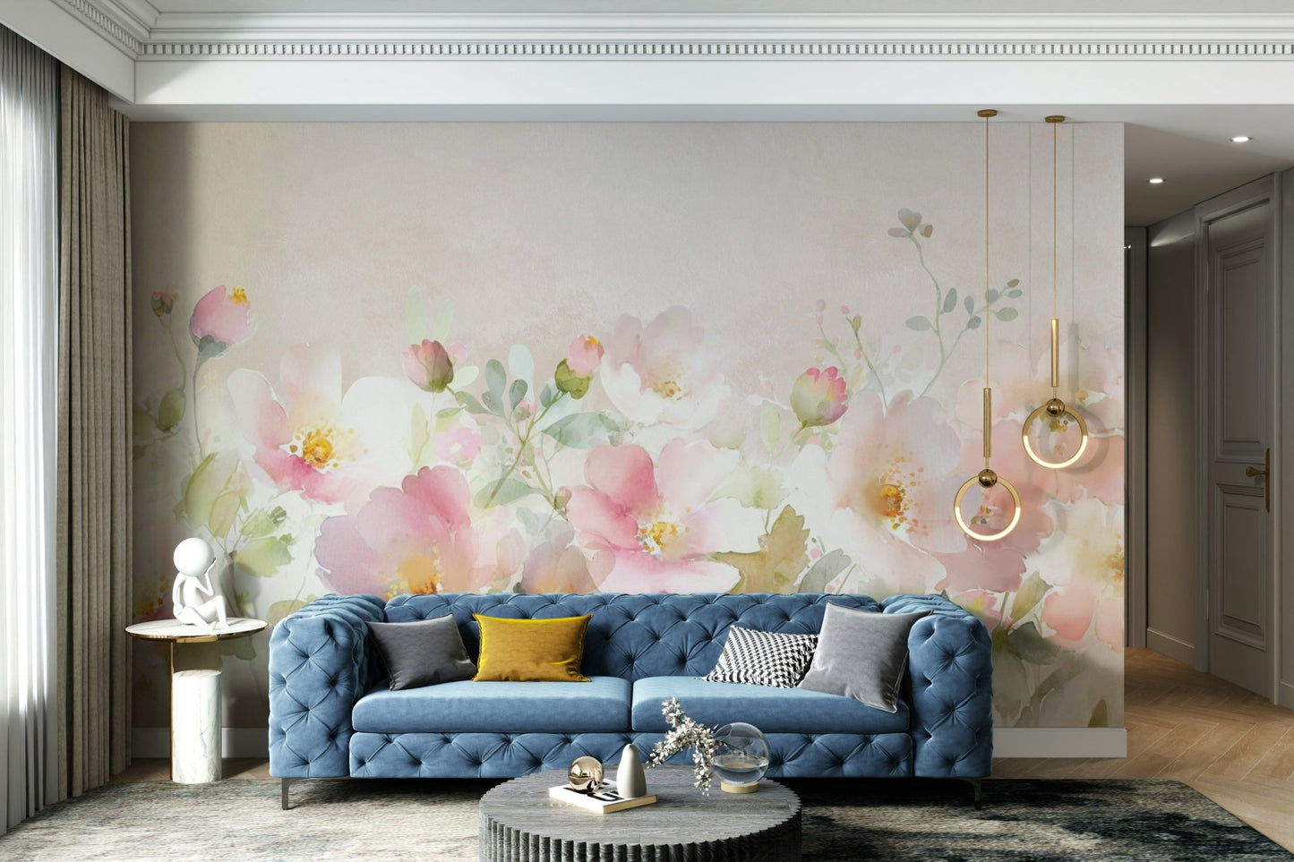 Romantic Rose Garden Wall Mural