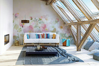 Beautiful rose garden wall mural for a cozy room.