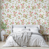 Classic rose garden mural wallpaper perfect for bedrooms.

