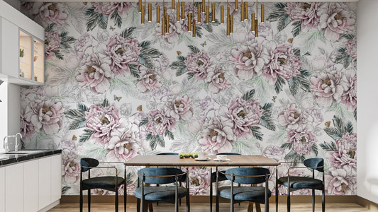 Romantic Vintage Peony Flower Wallpaper
