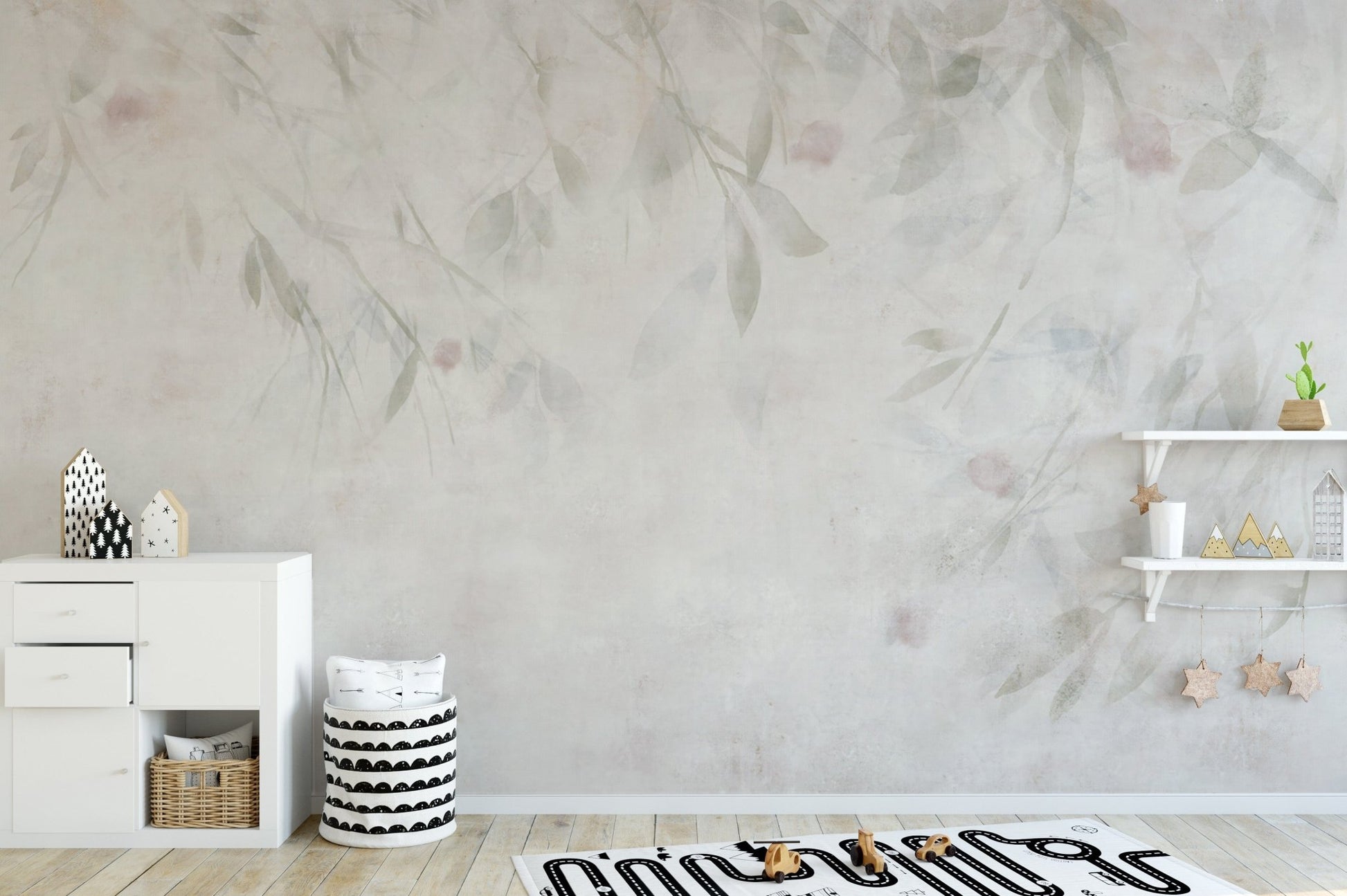 Light willow leaf botanical wallpaper
