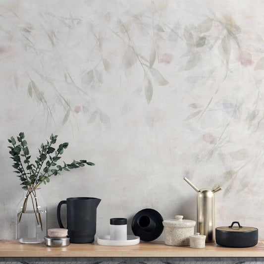 Romantic willow botanical wallpaper
