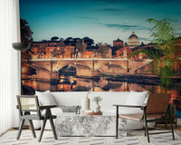 Deep blue evening sky sits over the city in this Reflections wall mural GD7383
