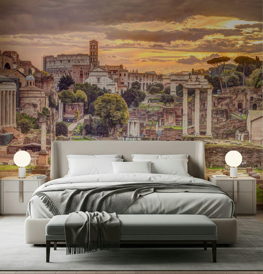 Rome's Ancient Aura Wall Mural for a professional reception area wallpaper.