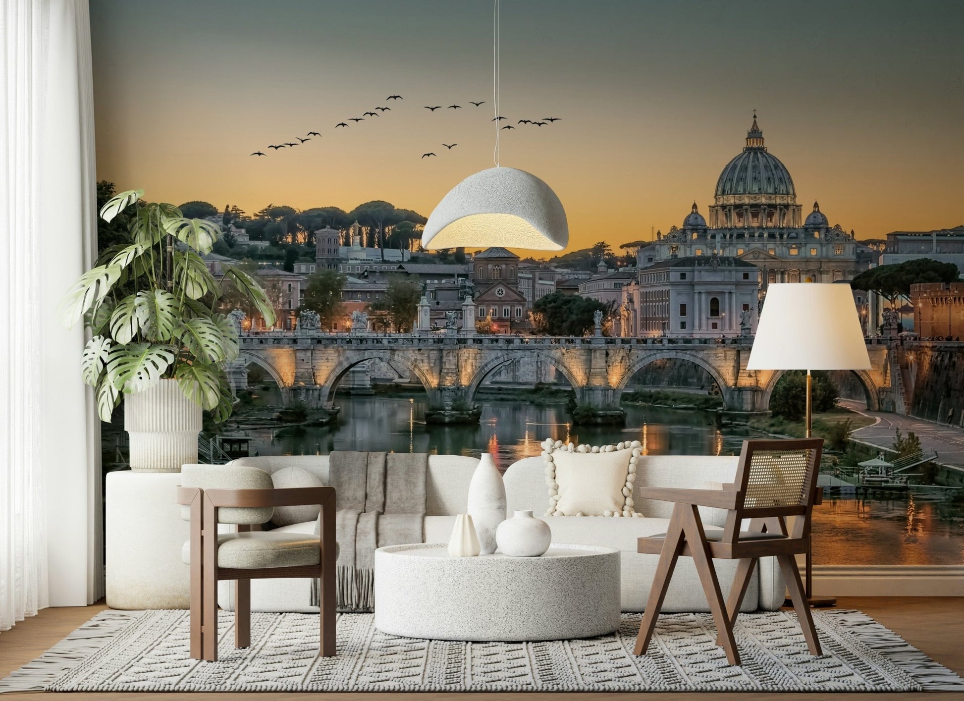 Sun-drenched ancient street wall mural for a cozy reading nook wallpaper.