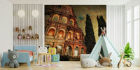Nursery feel more defined with Rome's Iconic Monument wall mural installed