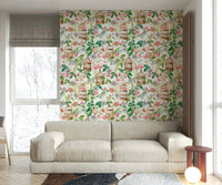 Elegant floral wallpaper featuring birds and roses

