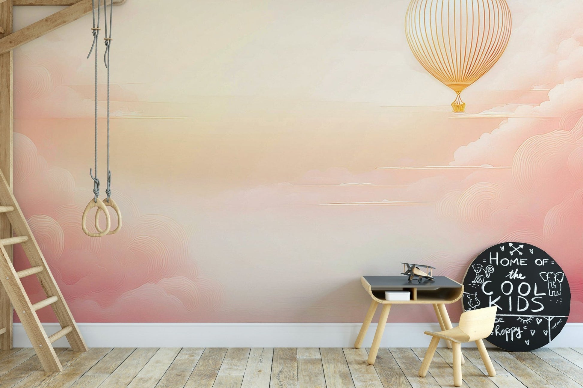 Dreamy Rose Blush Sky Mural for a Serene Ambience, GD1658