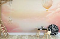 Dreamy Rose Blush Sky Mural for a Serene Ambience, GD1658