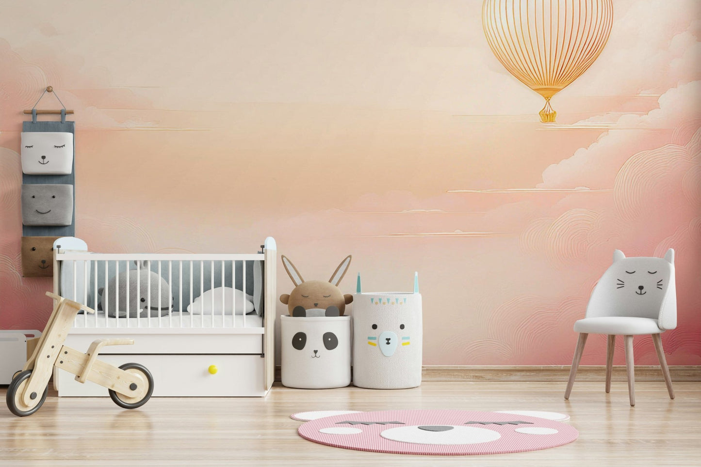 Soft Rose Blush Sky Mural for Bedrooms and Living Rooms, GD1658
