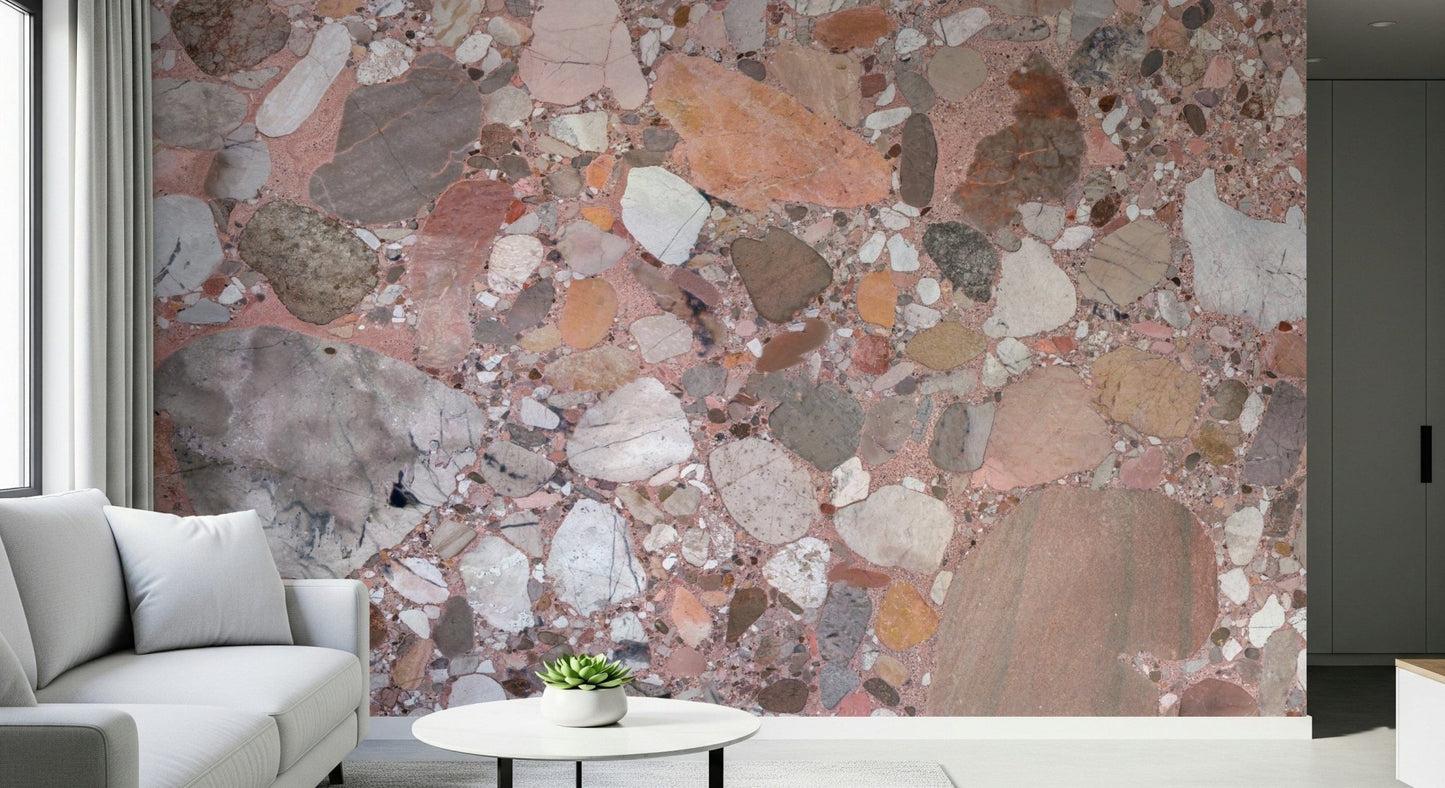 Colorful Terrazzo Tile rounded stone wall mural decorative surface