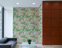 Dreamy rose garden mural for cozy interiors

