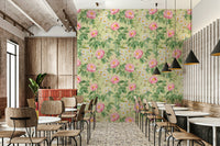 Romantic rose garden wallpaper for home decor

