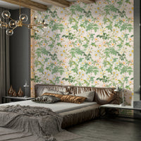 Romantic floral wallpaper with rose garden patterns., GD1335