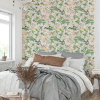 Vintage-inspired Rose Garden Reverie wallpaper for living rooms., GD1335