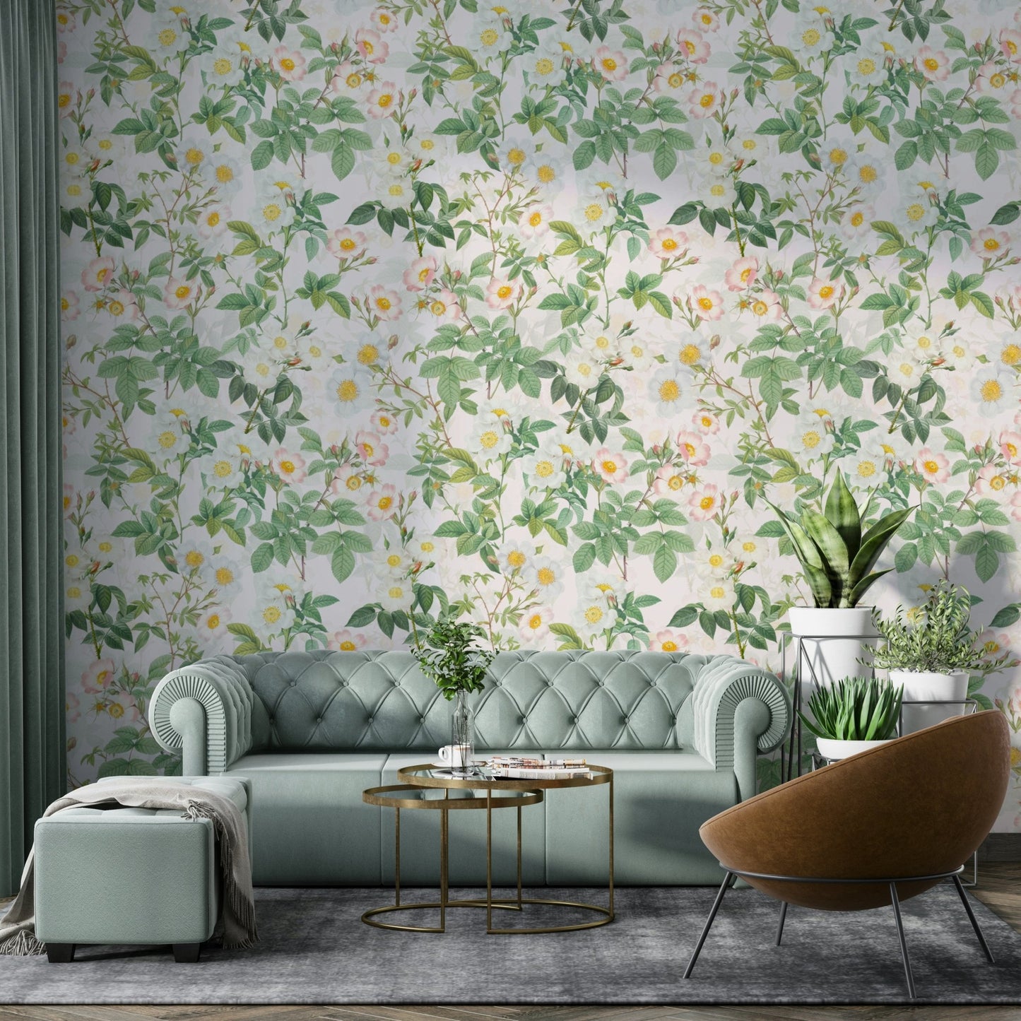 Chic Rose Garden Reverie wallpaper ideal for creating a calm vibe., GD1335