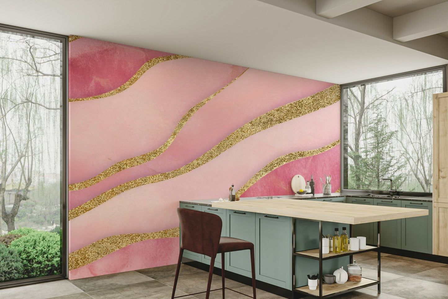 Elegant shimmering wallpaper design

