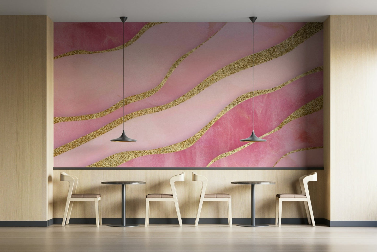 Easy-install rose gold glamour wall mural

