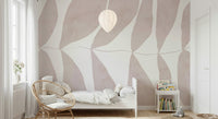 A contemplative floral pattern wallpaper mural for a feature wall.