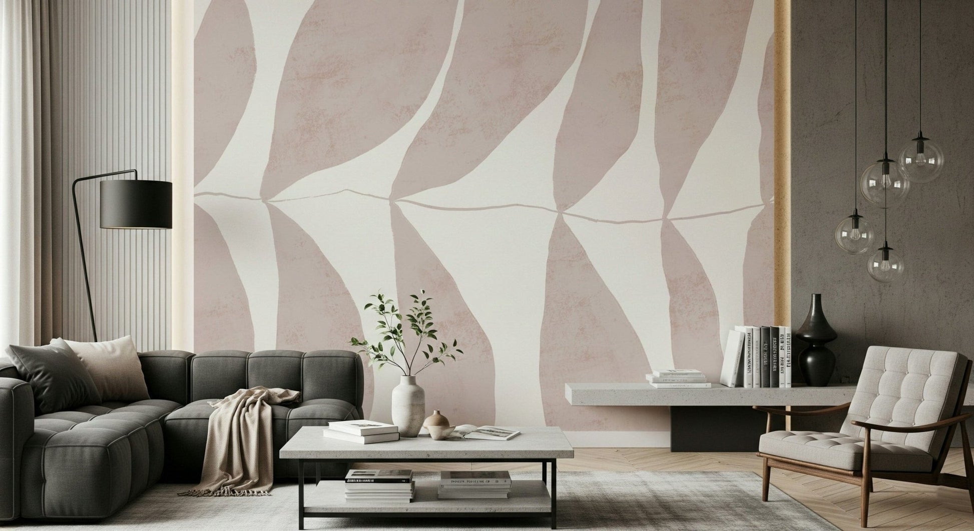 A classic soft floral wallpaper for walls.