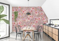 Delicate pink roses flower wall decor
