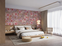 Romantic watercolor pink rose wall mural
