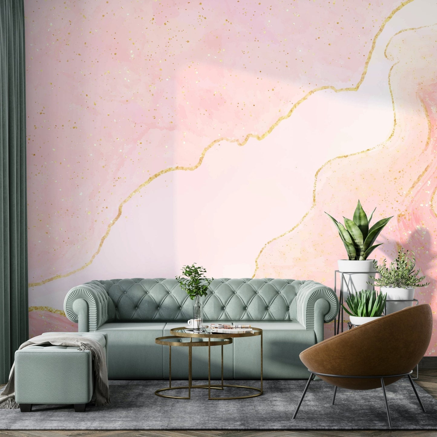 Rose Quartz Flow Wall Mural