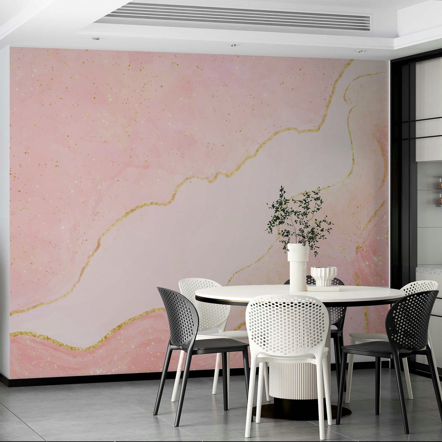 Abstract design inspired by rose quartz crystal.

