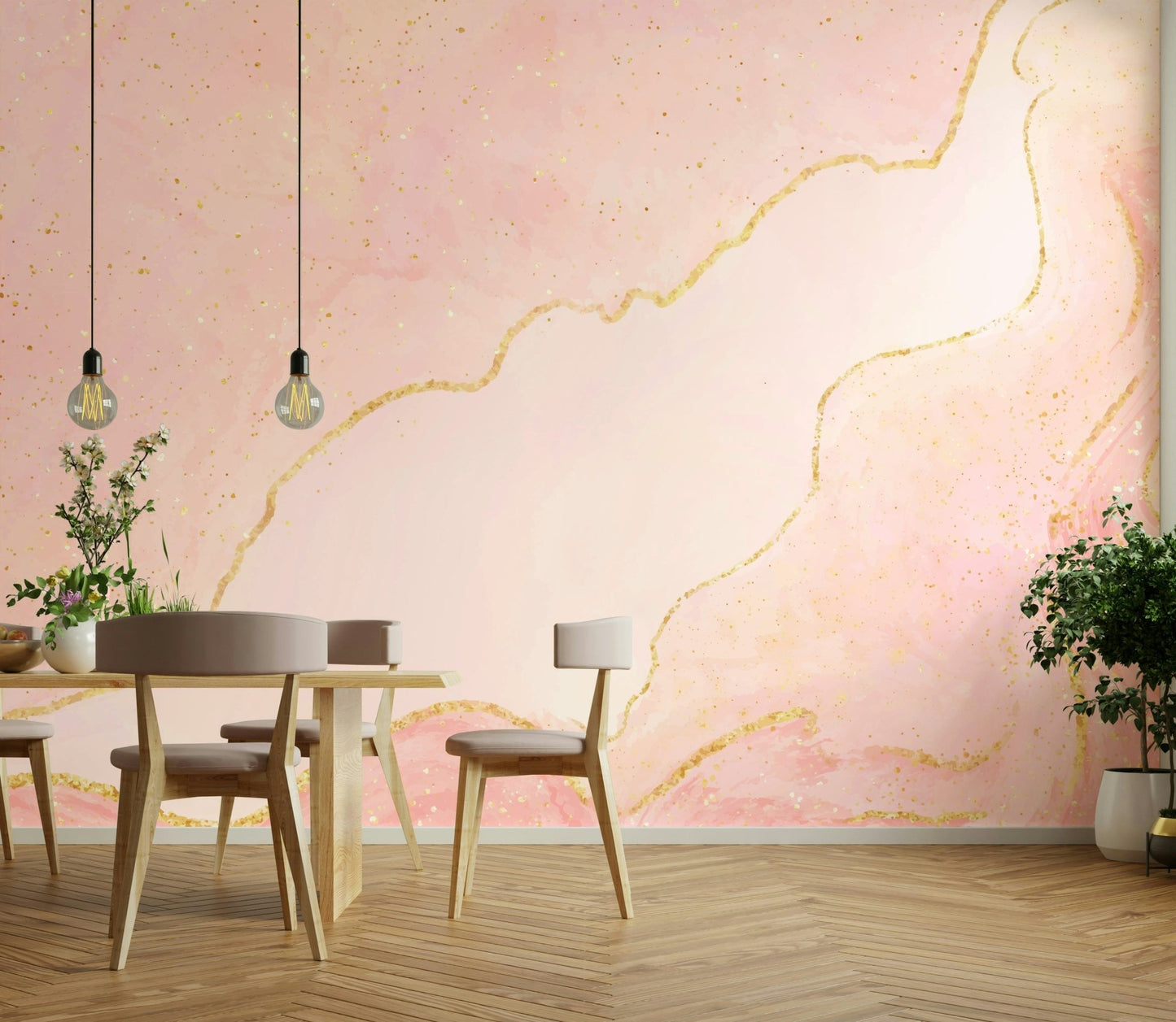 Rose Quartz Flow Wall Mural