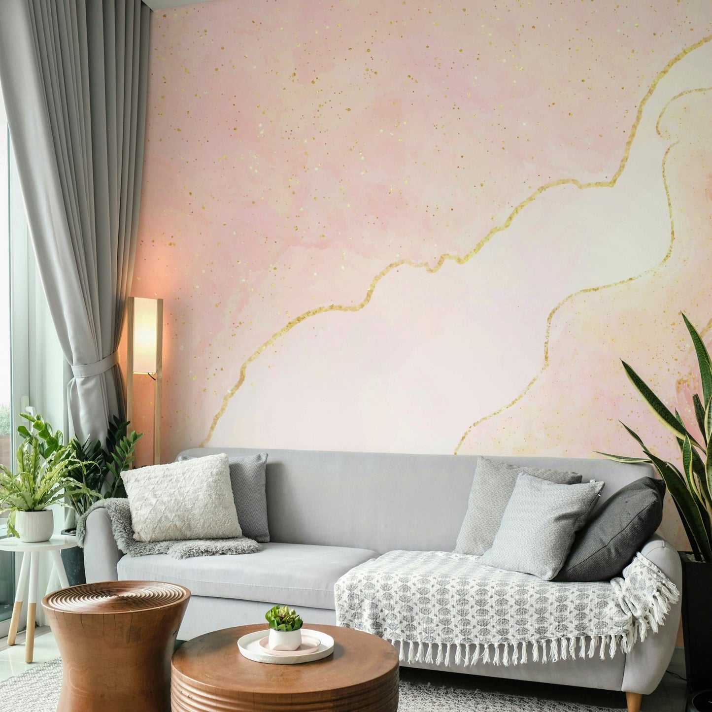 Rose Quartz Flow Wall Mural
