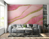 Luxury wallpaper with pink gemstone appearance

