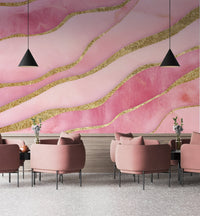 Abstract rose quartz wallpaper with shimmering accents

