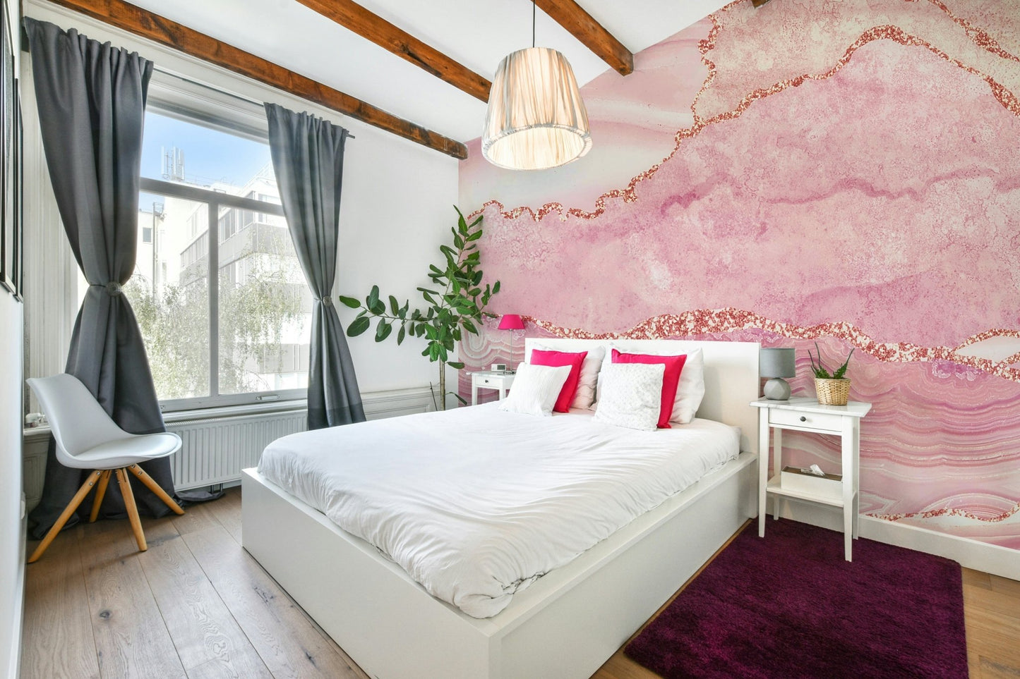 Rose Quartz Sparkle Wall Mural