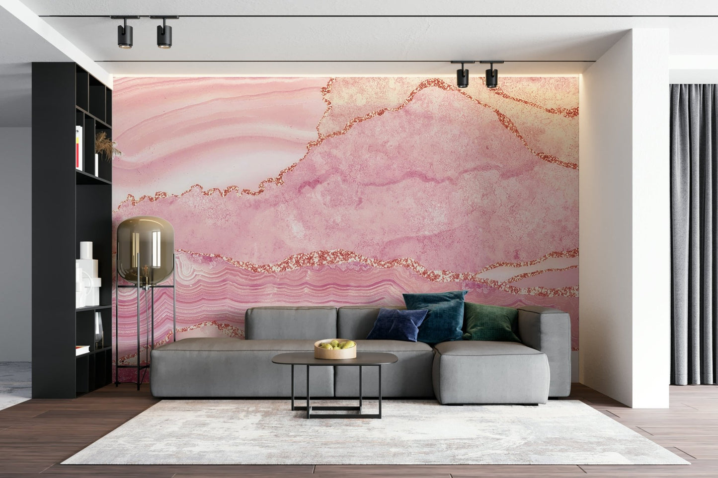 Rose Quartz Sparkle Wall Mural