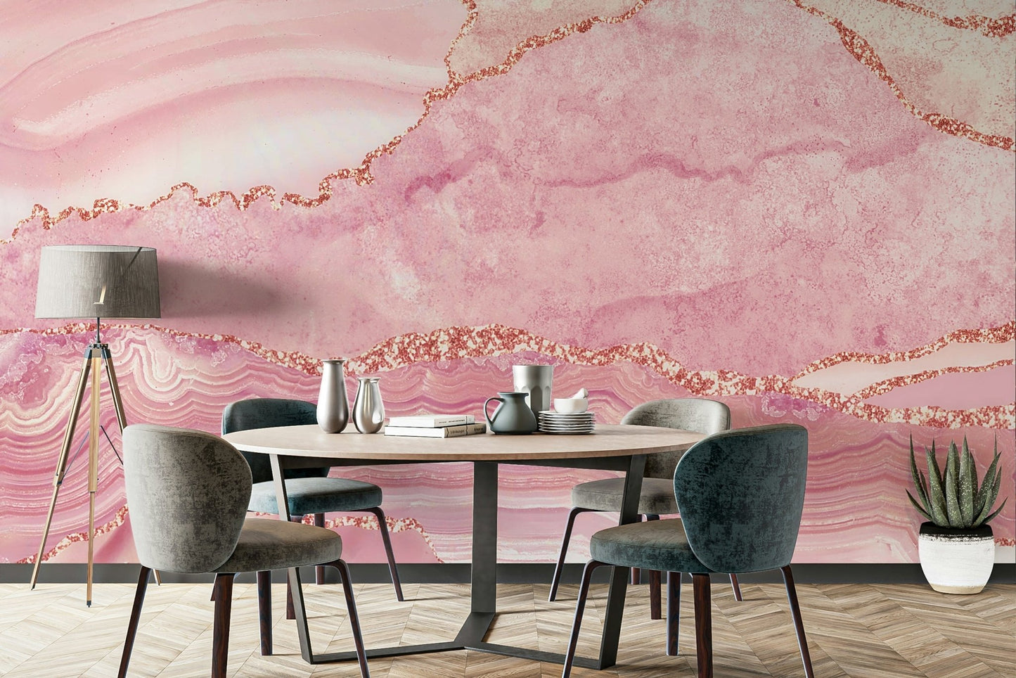 Rose Quartz Sparkle Wall Mural